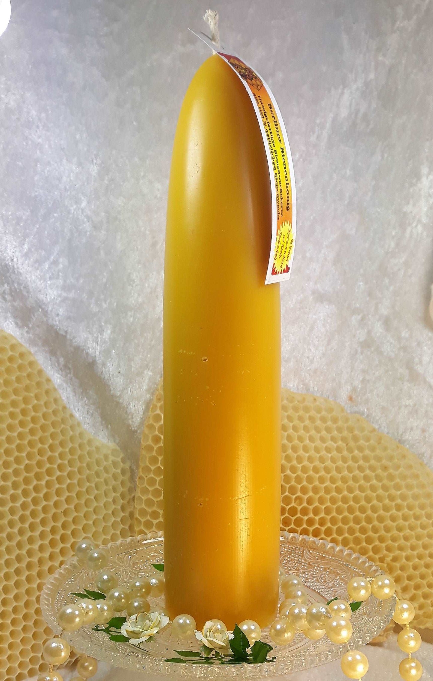 Bienenwachskerze Große Kuppelkerze, 5x22,5cm - Berliner Spezialitäten