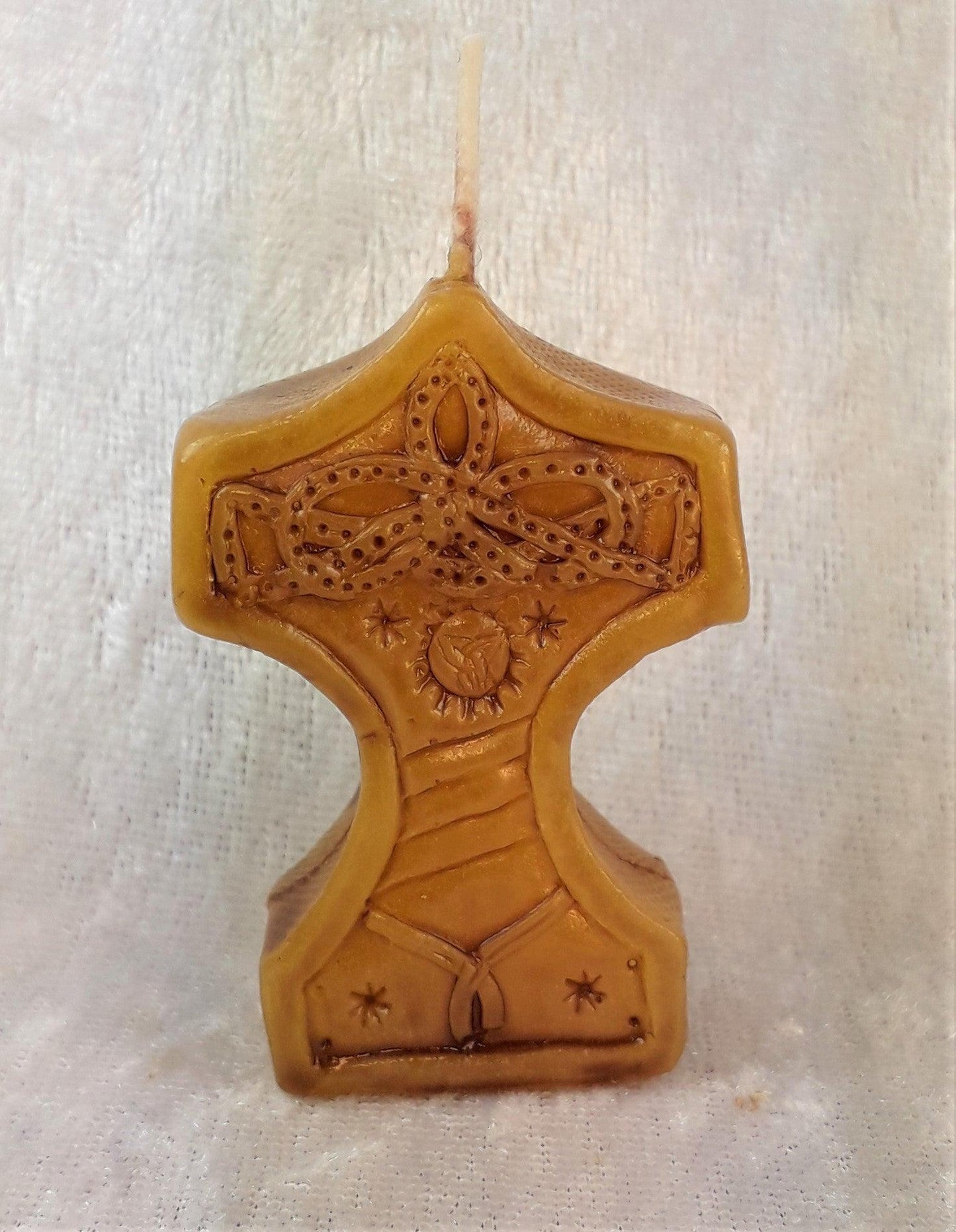 Bienenwachskerze kleiner Thorshammer / Mjölnir - Berliner Spezialitäten