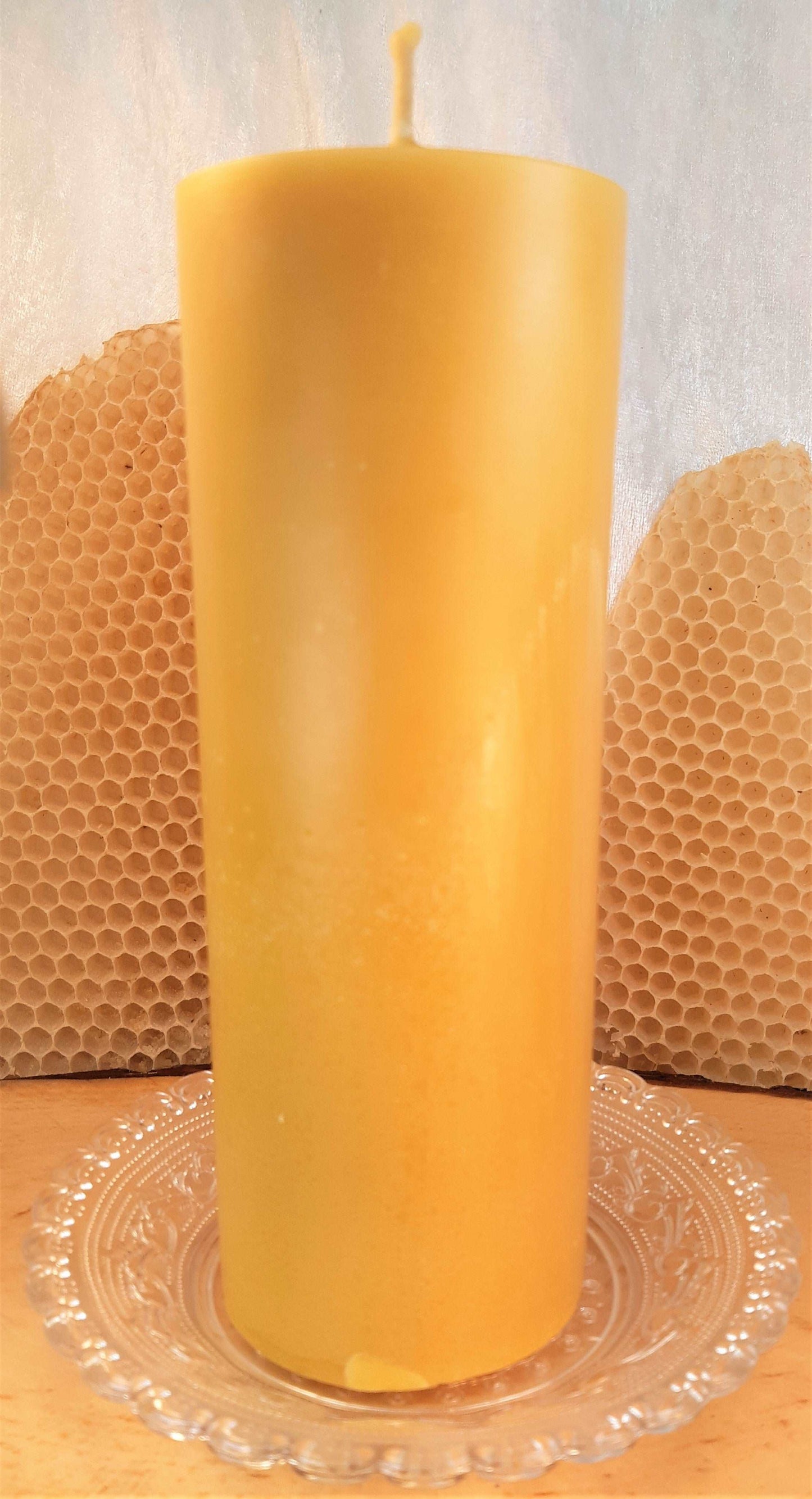 Bienenwachskerze Großer Stumpen, 100% Bienenwachs, 6x16,5 - Berliner Spezialitäten