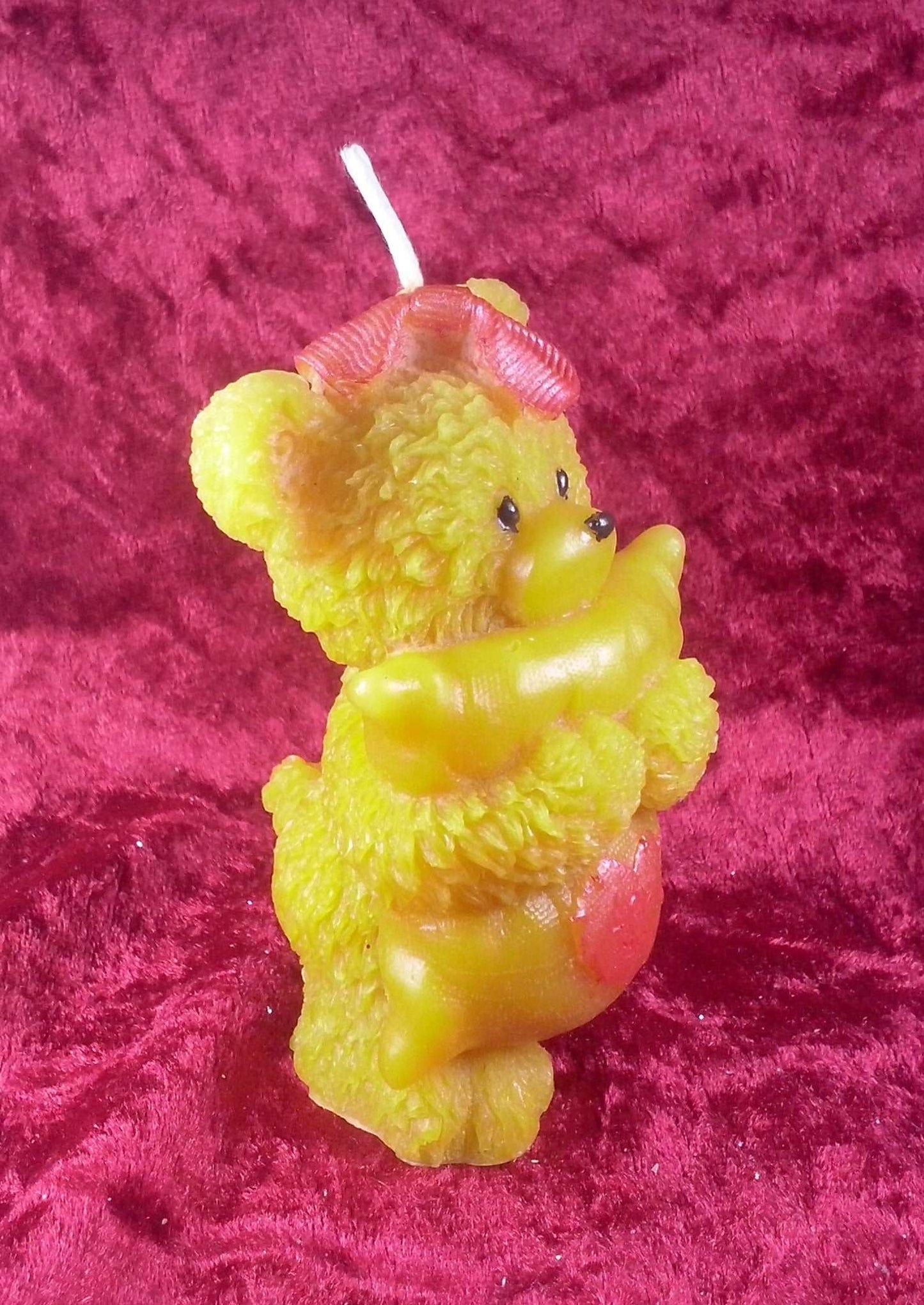 Bienenwachskerze Knuddel-Bär mit Kissen