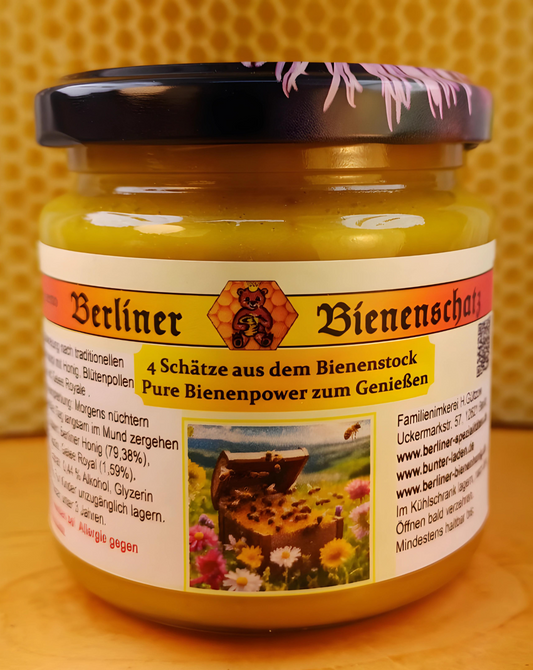 Berliner Bienenschatz, Zubereitung mit Honig, Pollen, Propolis und Gelee Royal, 250g netto