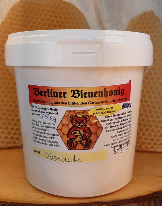 Berliner Honig, Bienenhonig direkt vom Imker, 1,5 kg Sommerblüte - Berliner Spezialitäten