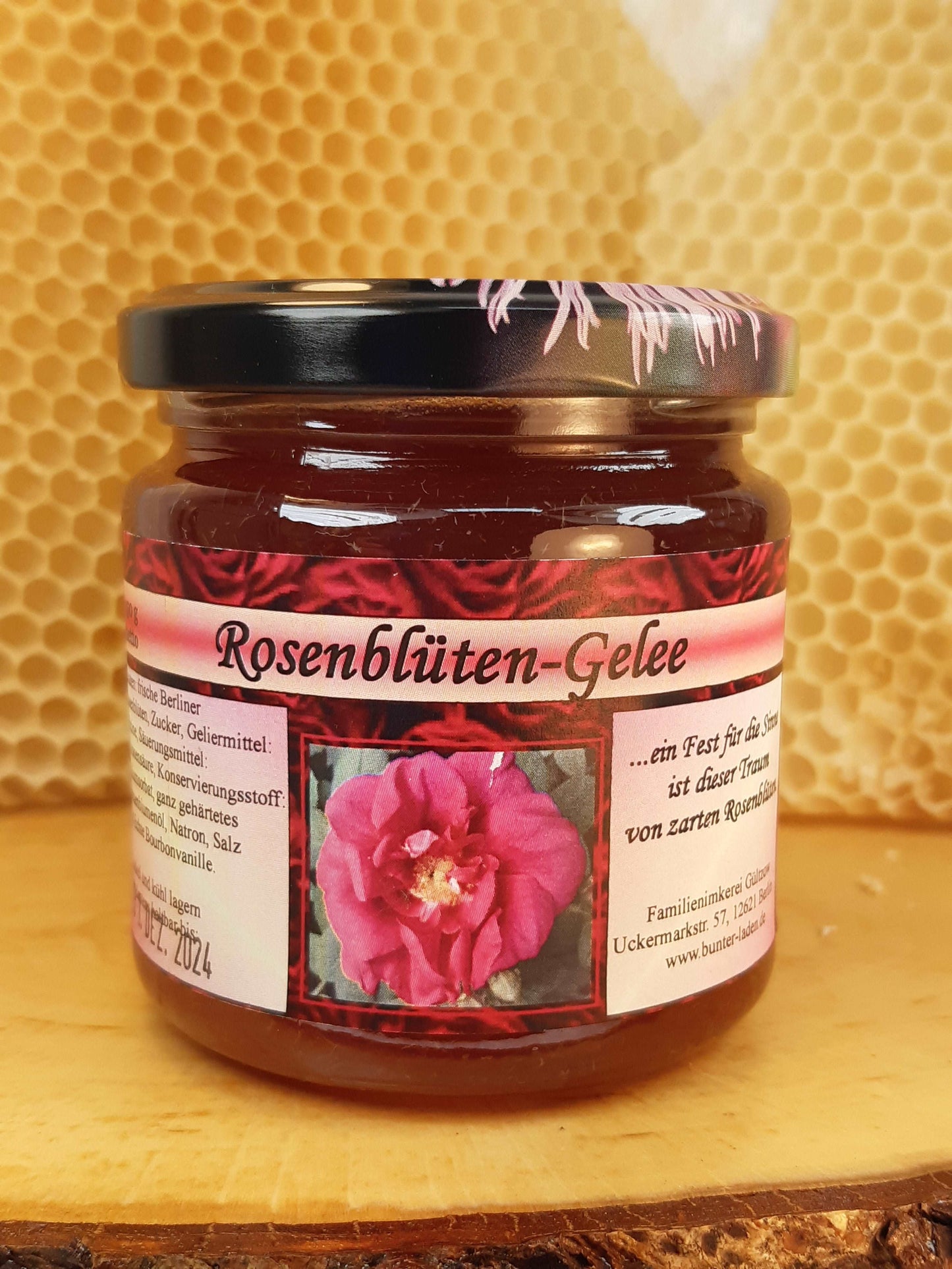 Berliner Rosenblüten-Gelee, aus Dessert und Duftrosen, 210 g netto - Berliner Spezialitäten