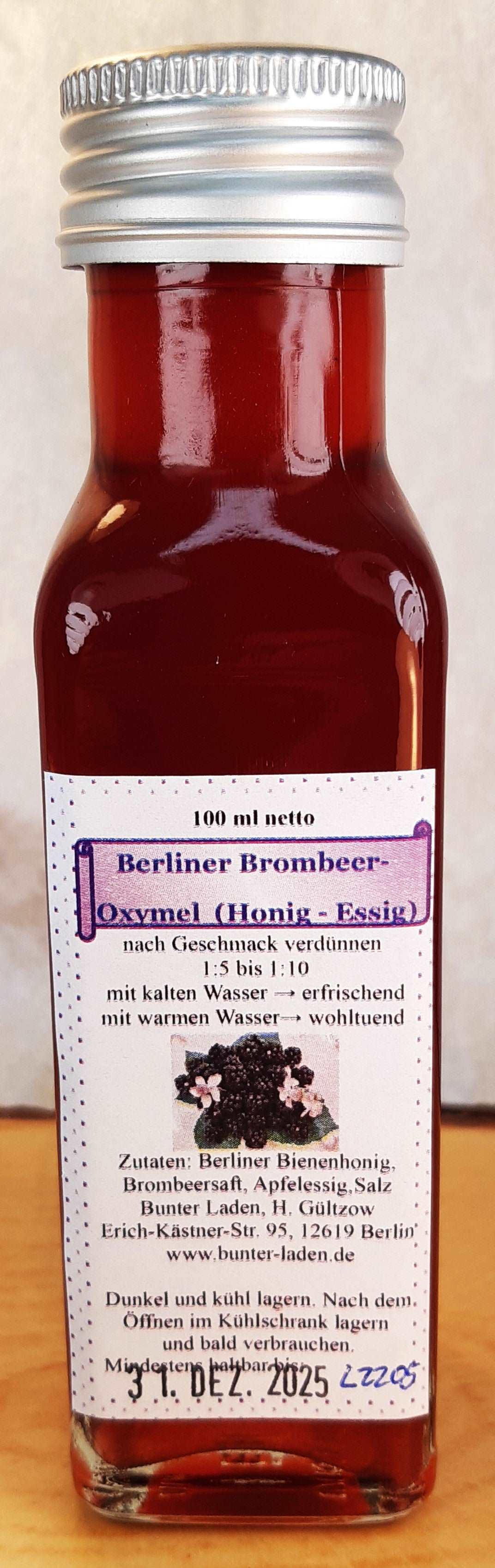 Brombeer Oxymel, Honig-Essig, Sauerhonig Berliner Spezialität, 100ml - Berliner Spezialitäten