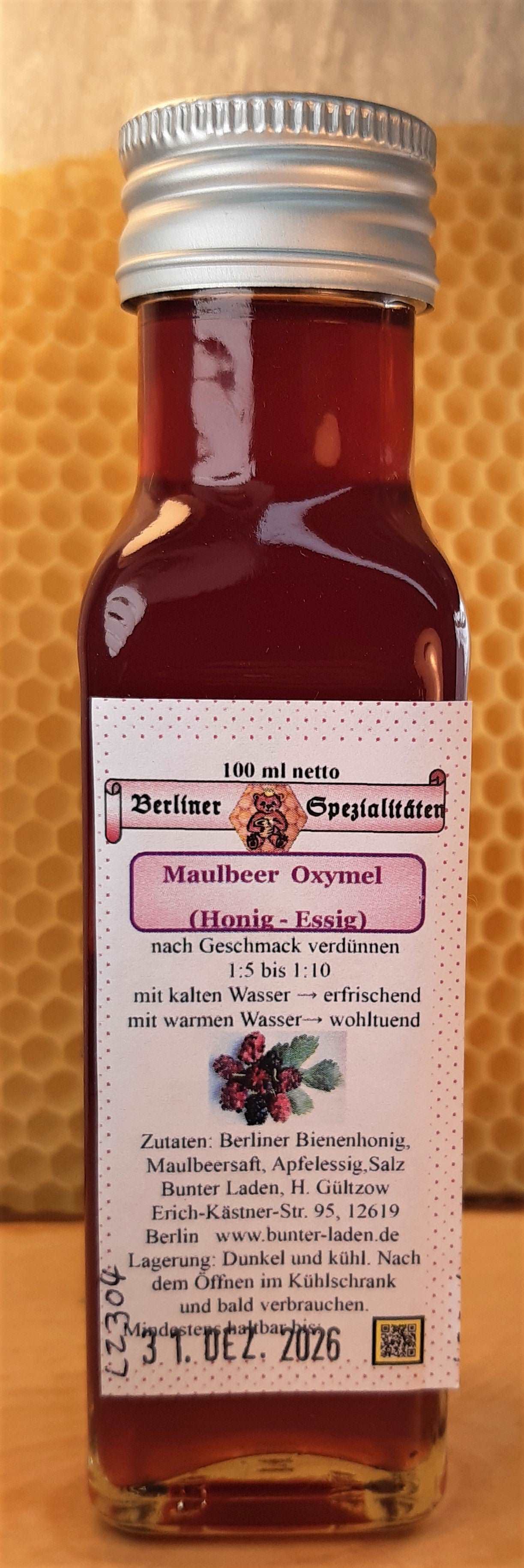 Berliner Maulbeer Oxymel, 100ml, Saueressig, Frucht-Honig-Essig - Berliner Spezialitäten