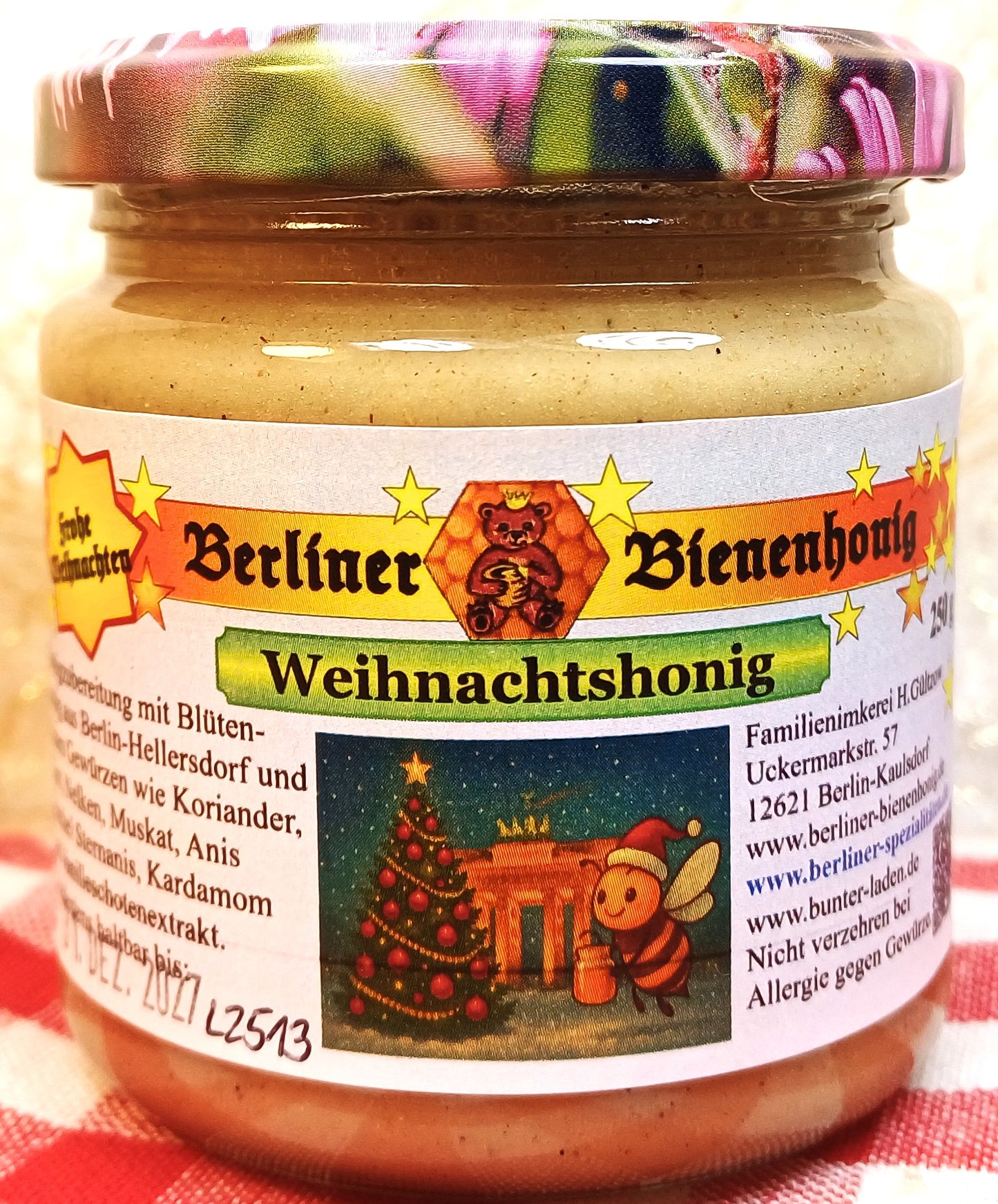 "Weihnachtshonig" - Berliner Honig mit weihnachtlichen Gewürzen, 250g netto